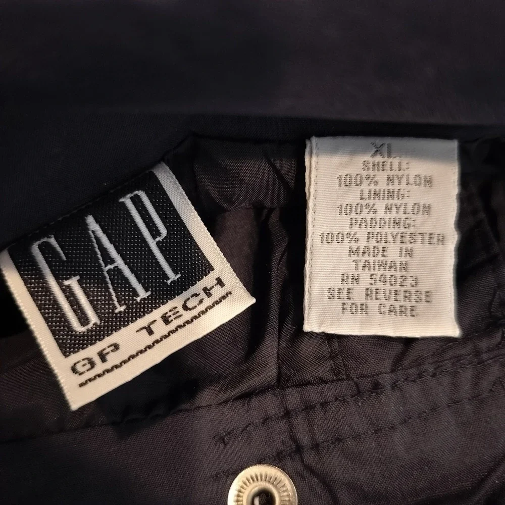 Gap Tech Vintage Ski Snow Winter Pants Mens XL Adjustable Waist Gorpcore Black